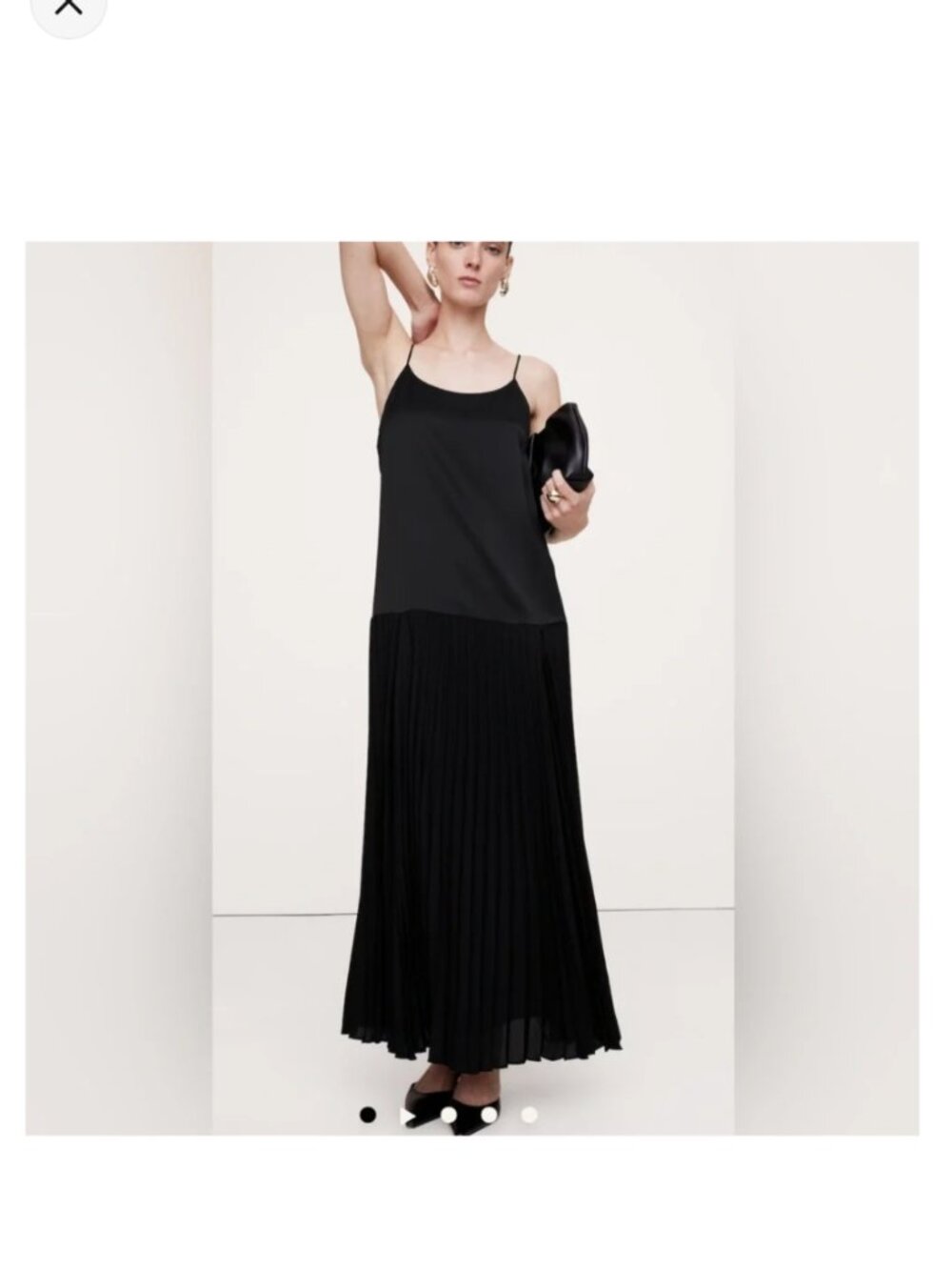Nwt BANANA REPUBLIC PLEATED DROP-WAIST MAXI DRESS size 8 petite